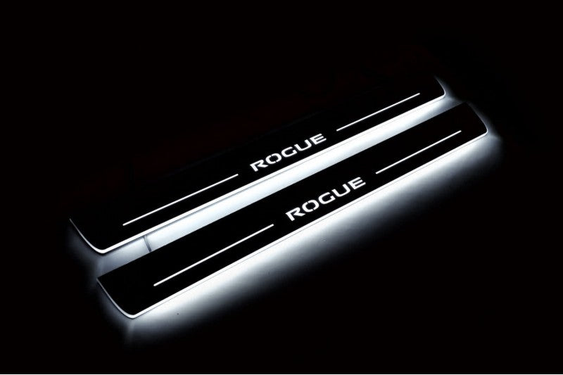 Nissan Rogue II 2014+ LED Door Sills With Logo Rogue Nissan Led Door Sills opdesign
