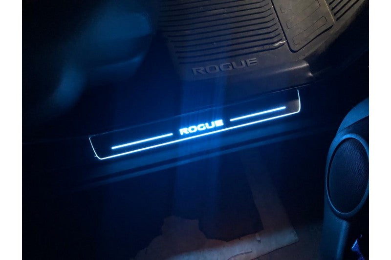 Nissan Rogue II 2014+ LED Door Sills With Logo Rogue Nissan Led Door Sills opdesign