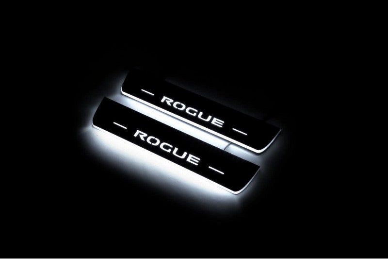 Nissan Rogue II 2014+ LED Door Sills With Logo Rogue Nissan Led Door Sills opdesign