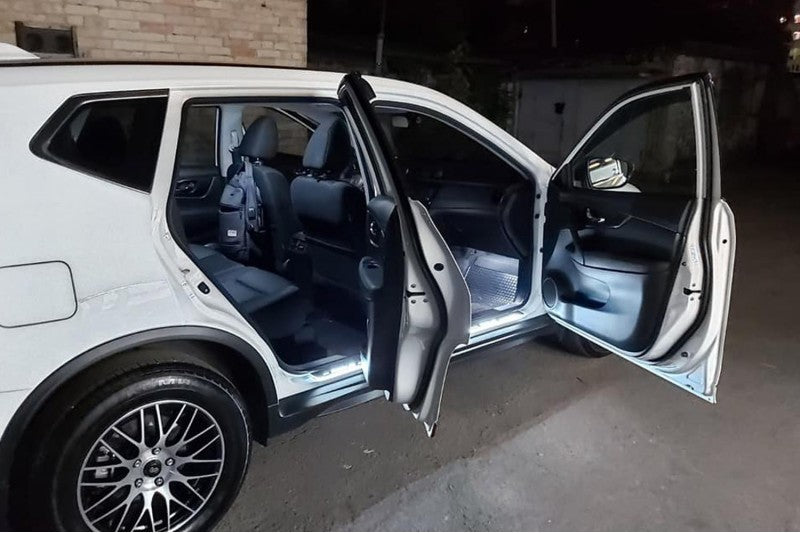 Nissan Rogue II 2014+ LED Door Sills With Logo Rogue Nissan Led Door Sills opdesign