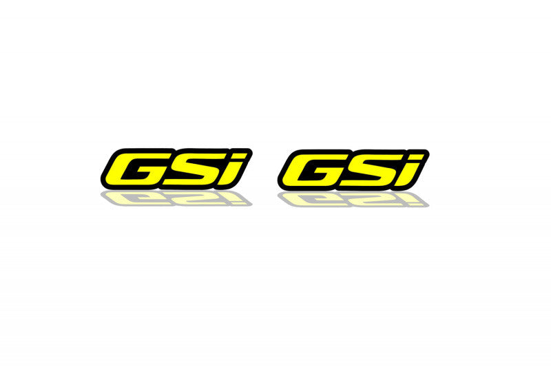 Opel emblem badge for fenders with GSI logo Opel emblems decoinfabric BLACK YELLOW