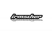Opel Radiator grille emblem with Irmscher logo Opel emblems decoinfabric BLACK WHITE