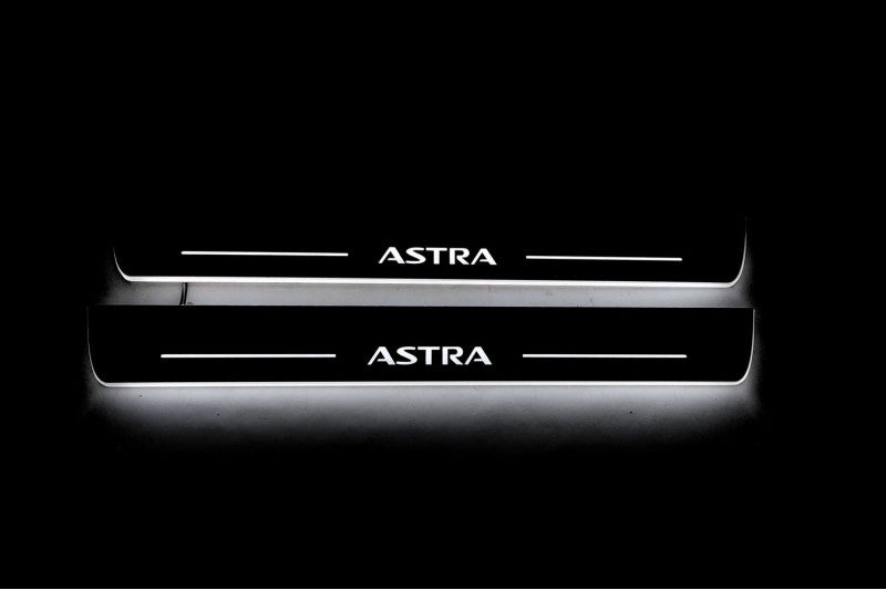 Opel Astra J 2009-2015 LED Door Sill With Logo Astra Opel Led Door Sills opdesign