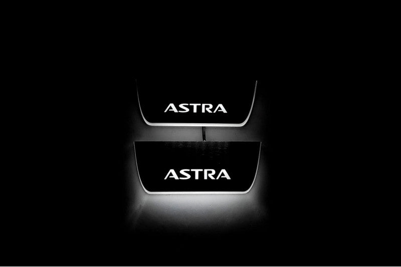 Opel Astra J LED Door Sill With Logo Astra - decoinfabric