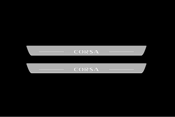 Ochraniacze progów do Opla Corsy F z logo Corsa