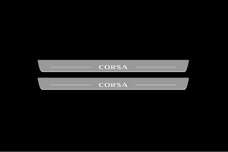 Opel Corsa E 3D 2014-2019 Auto Door Sills With Logo Corsa Opel Led Door Sills opdesign