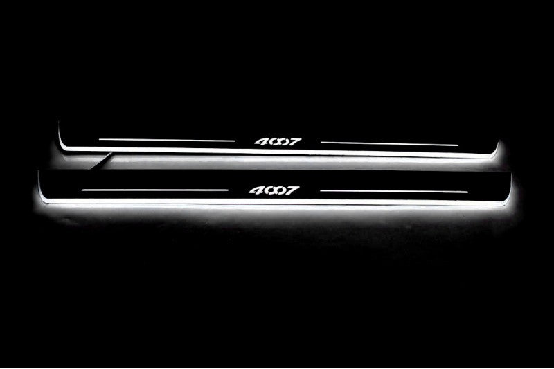 Peugeot 4007 2007-2012 Car Sill With Logo 4007 Peugeot Led Door Sills opdesign