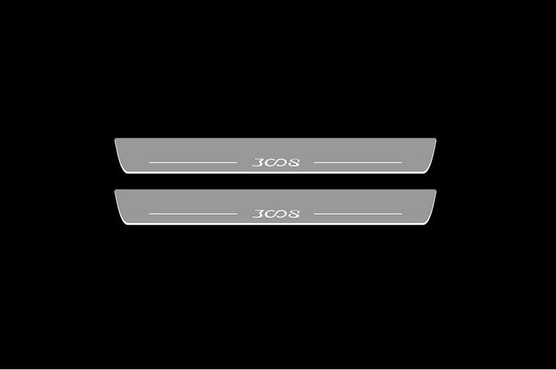 Peugeot 3008 II 2016+ LED Door Sills PRO With Logo 3008 Peugeot Led Door Sills opdesign