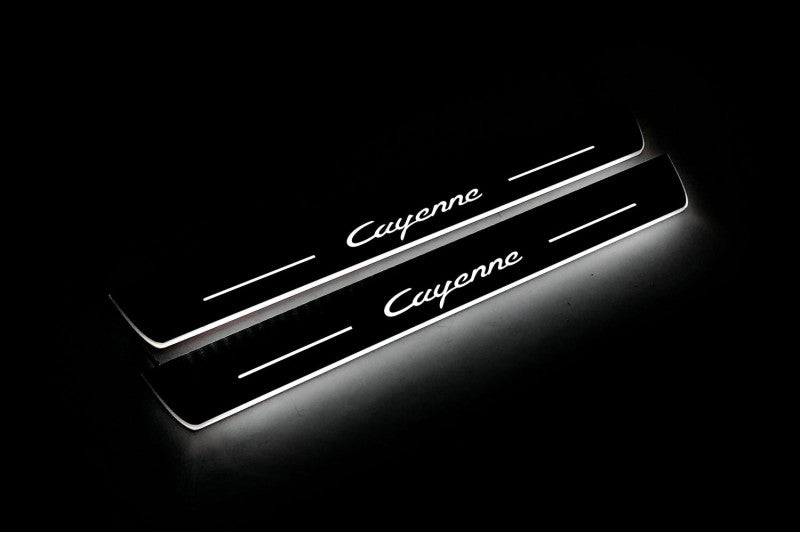 Porsche Cayenne II 2010-2017 Car Sill With Logo Cayenne Porsche Led Door Sills opdesign