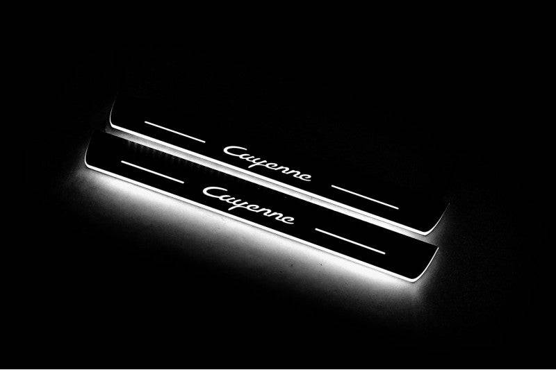 Porsche Cayenne Coupe 2019+ LED Sill With Logo Cayenne Porsche Led Door Sills opdesign