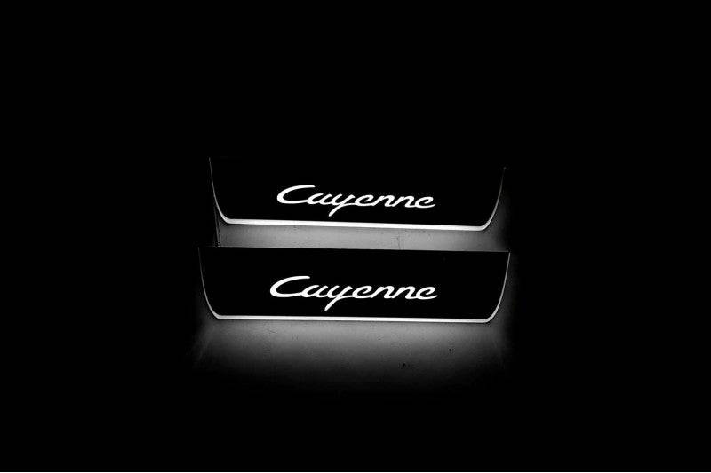 Porsche Cayenne Coupe 2019+ LED Sill With Logo Cayenne Porsche Led Door Sills opdesign