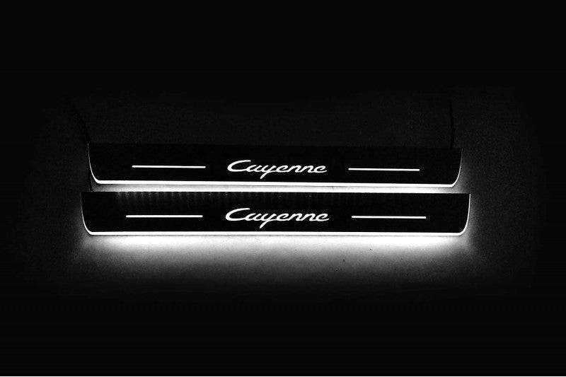 Porsche Cayenne Coupe 2019+ LED Sill With Logo Cayenne Porsche Led Door Sills opdesign