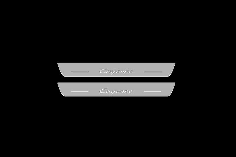 Porsche Cayenne Coupe Car Door Sill With Logo Cayenne Porsche Led Door Sills opdesign