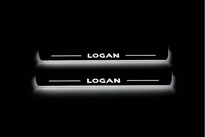 Renault Logan II 2013-2020 Led Door Sills With Logo Logan Renault Led Door Sills opdesign