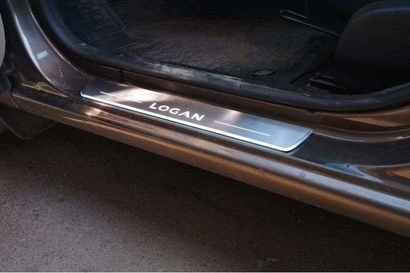 Renault Logan II Led Door Sills With Logo Logan - decoinfabric