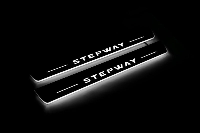 Renault Sandero Stepway II 2013+ Door Sill Threshold With Logo Stepway Renault Led Door Sills opdesign