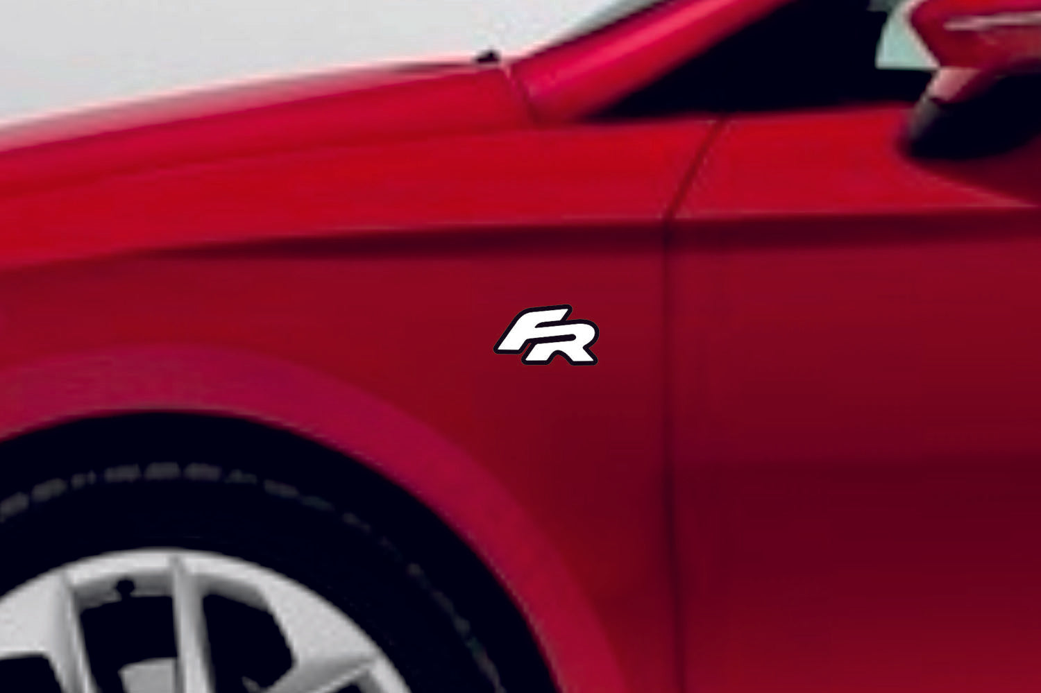 Seat emblem for fenders with FR logo Seat emblems decoinfabric BLACK WHITE