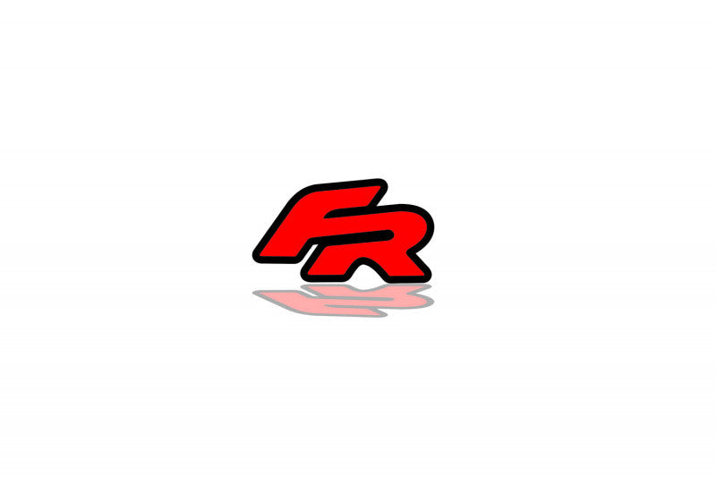 Seat Emblem & Badges set with FR logo Seat emblems decoinfabric BLACK RED