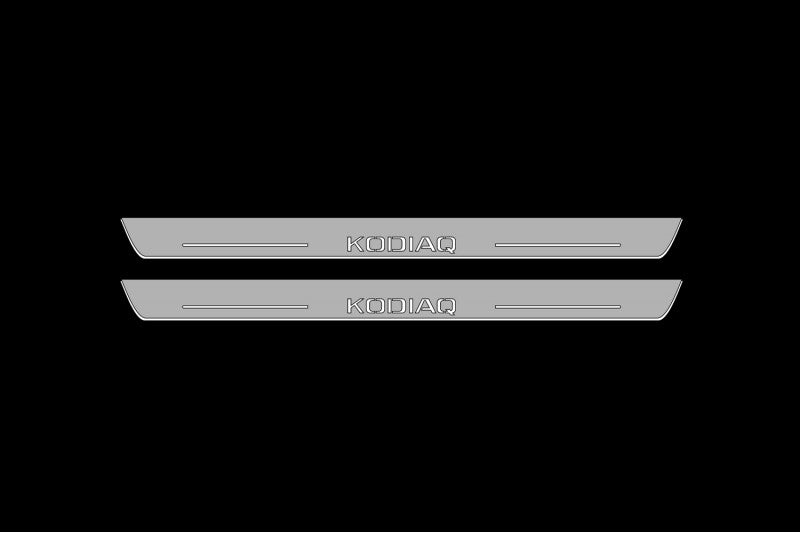 Skoda Kodiaq 2016-2023 LED Door Sill With Logo Kodiaq Skoda Led Door Sills opdesign