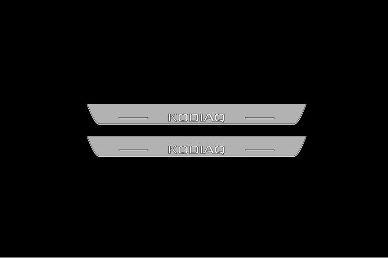 Skoda Kodiaq 2016-2023 LED Door Sill With Logo Kodiaq Skoda Led Door Sills opdesign