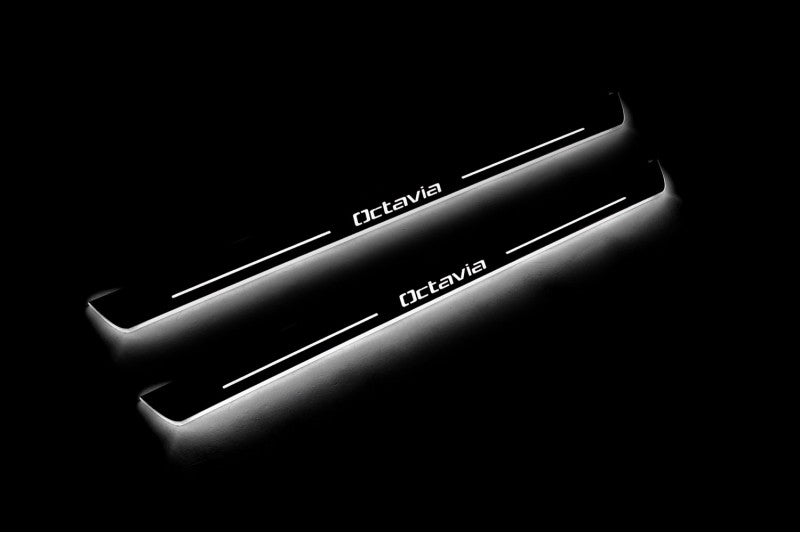 Skoda Octavia II (A5) 2004-2013 Car Sill With Logo Octavia Skoda Led Door Sills opdesign