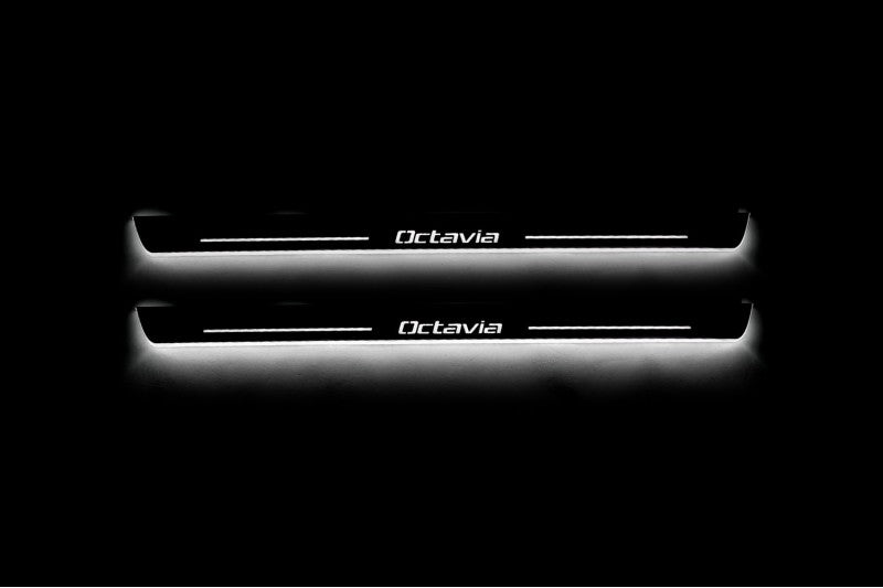 Skoda Octavia II (A5) 2004-2013 Car Sill With Logo Octavia Skoda Led Door Sills opdesign