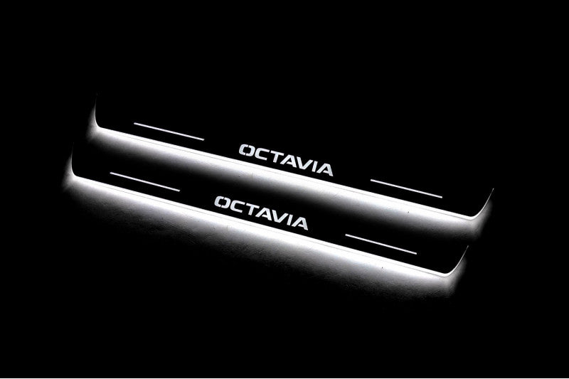 Skoda Octavia III (A7) 2013-2020 Auto Door Sills With Logo Octavia Skoda Led Door Sills opdesign