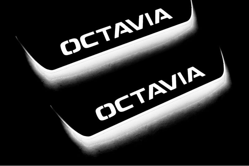 Skoda Octavia III (A7) 2013-2020 Auto Door Sills With Logo Octavia Skoda Led Door Sills opdesign