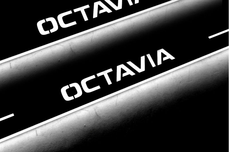 Skoda Octavia III (A7) 2013-2020 Auto Door Sills With Logo Octavia Skoda Led Door Sills opdesign