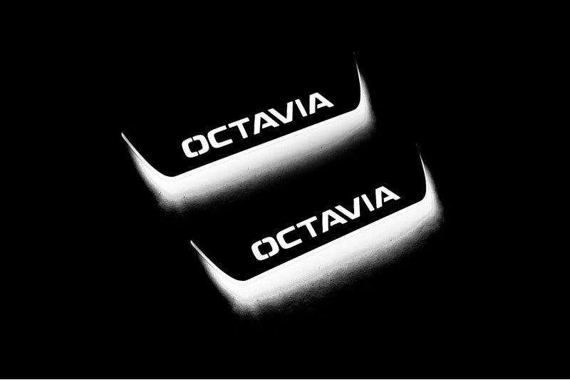 Skoda Octavia III (A7) 2013-2020 Auto Door Sills With Logo Octavia Skoda Led Door Sills opdesign