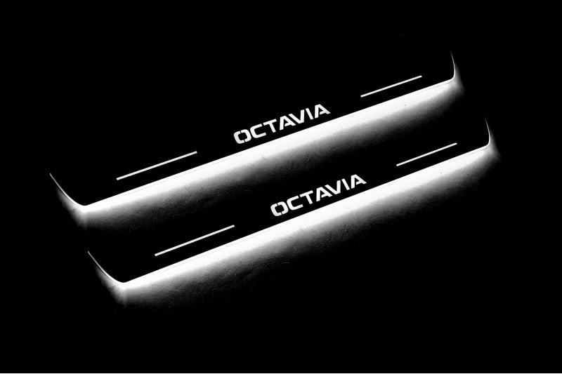 Skoda Octavia III (A7) 2013-2020 Auto Door Sills With Logo Octavia Skoda Led Door Sills opdesign