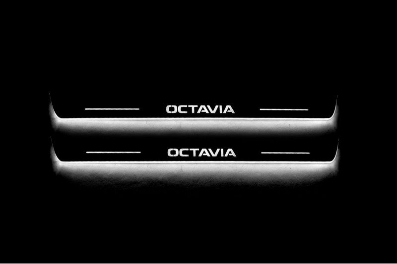 Skoda Octavia III (A7) 2013-2020 Auto Door Sills With Logo Octavia Skoda Led Door Sills opdesign