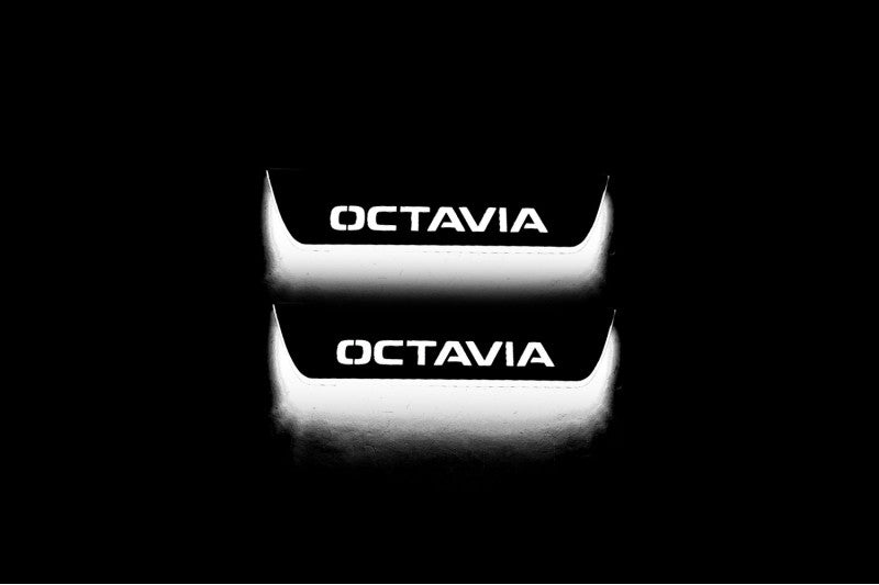 Skoda Octavia III (A7) 2013-2020 Auto Door Sills With Logo Octavia Skoda Led Door Sills opdesign