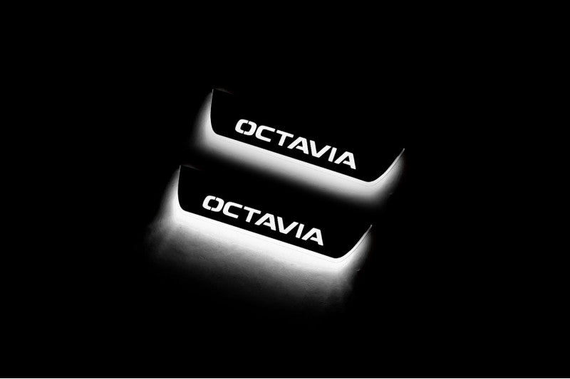 Skoda Octavia III (A7) 2013-2020 Auto Door Sills With Logo Octavia Skoda Led Door Sills opdesign