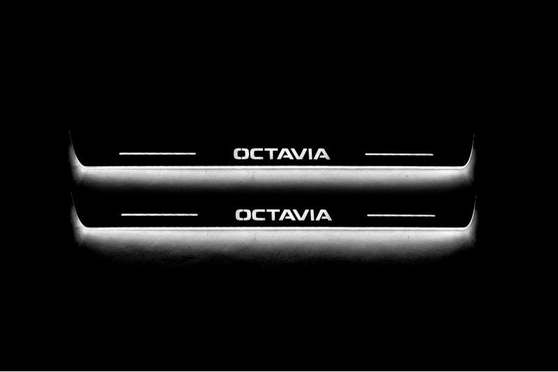 Skoda Octavia IV (A8) Car Light Sill With Logo Octavia - decoinfabric