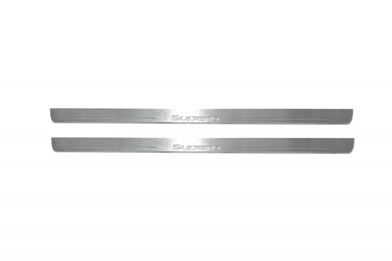 Skoda SuperB II 2008-2015 Door Sill Led Plate With Logo SuperB Skoda Led Door Sills opdesign