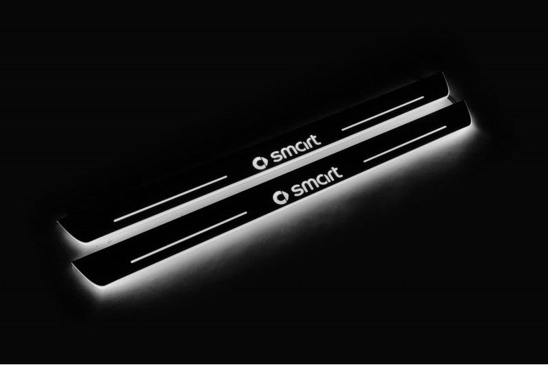 Smart Fortwo III 2014+ LED Door Sill With Logo Smart Smart Led Door Sills opdesign