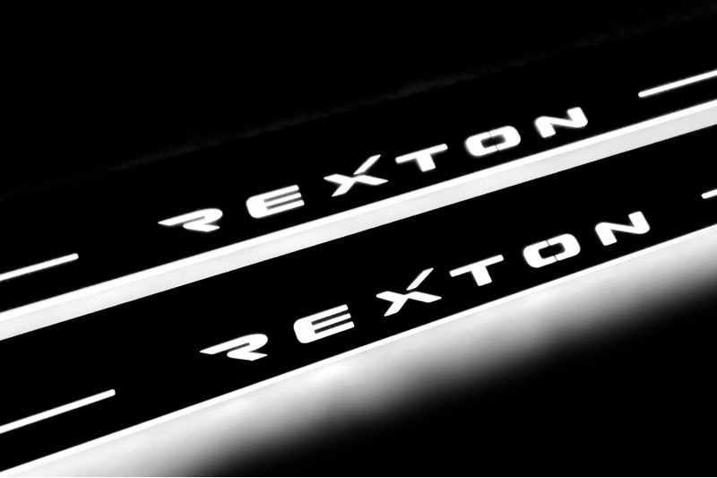 SsangYong Rexton II LED Door Sills PRO With Logo Rexton - decoinfabric