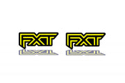 emblem (badges) for fenders with FXT logo Subaru emblems decoinfabric BLACK YELLOW