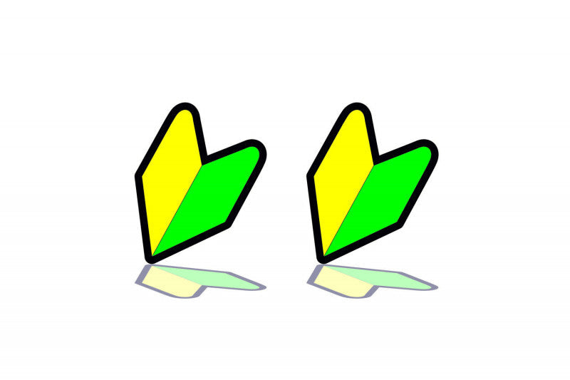 Emblem (badges) for fenders with JDM logo Subaru emblems decoinfabric BLACK YELLOW