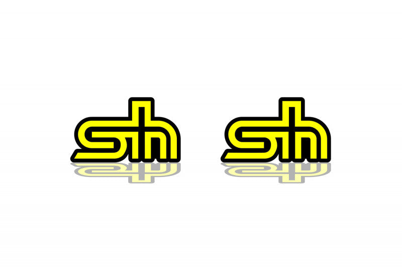Emblem (badges) for fenders with SH logo Subaru emblems decoinfabric BLACK YELLOW