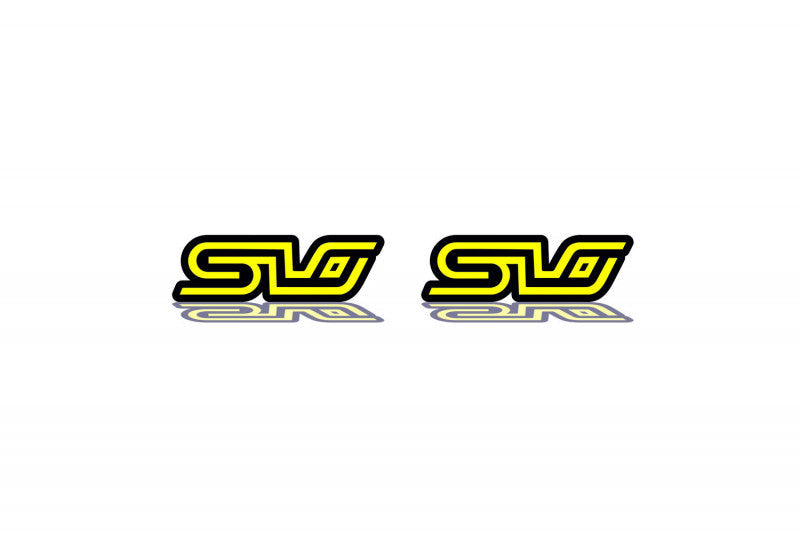 Emblem (badges) for fenders with SLO logo Subaru emblems decoinfabric BLACK YELLOW