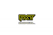 Radiator grille emblem with FXT logo Subaru emblems decoinfabric BLACK YELLOW