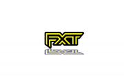 tailgate trunk rear emblem with FXT logo Subaru emblems decoinfabric BLACK YELLOW