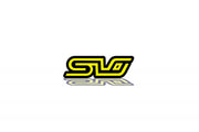 tailgate trunk rear emblem with SLO logo Subaru emblems decoinfabric BLACK YELLOW