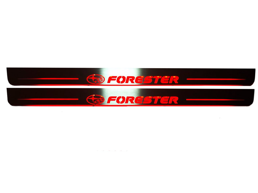 Subaru Forester IV 2012-2018 Led Door Sills With Forester Logo Subaru Led Door Sills opdesign
