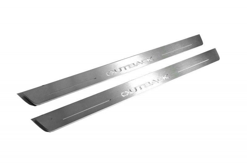 Subaru Outback VI 2019+ Led Door Sills With Logo Outback Subaru Led Door Sills opdesign