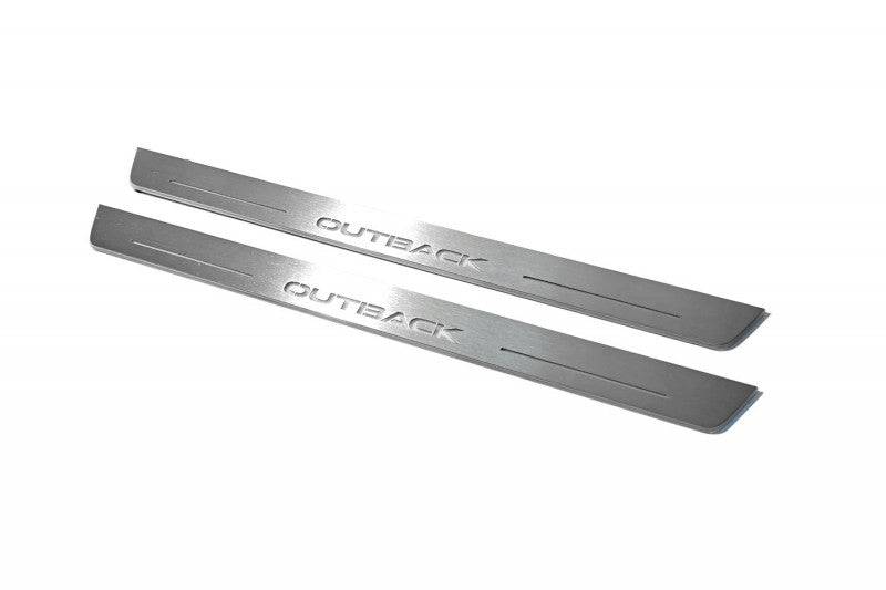 Subaru Outback VI 2019+ Led Door Sills With Logo Outback Subaru Led Door Sills opdesign