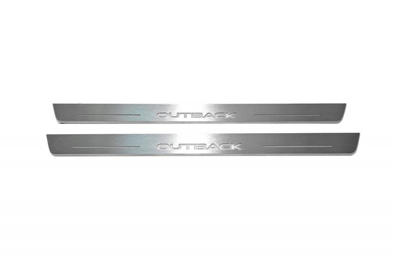 Subaru Outback VI 2019+ Led Door Sills With Logo Outback Subaru Led Door Sills opdesign