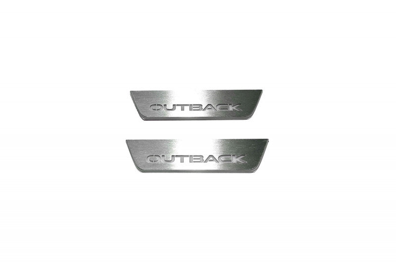 Subaru Outback VI 2019+ Led Door Sills With Logo Outback Subaru Led Door Sills opdesign